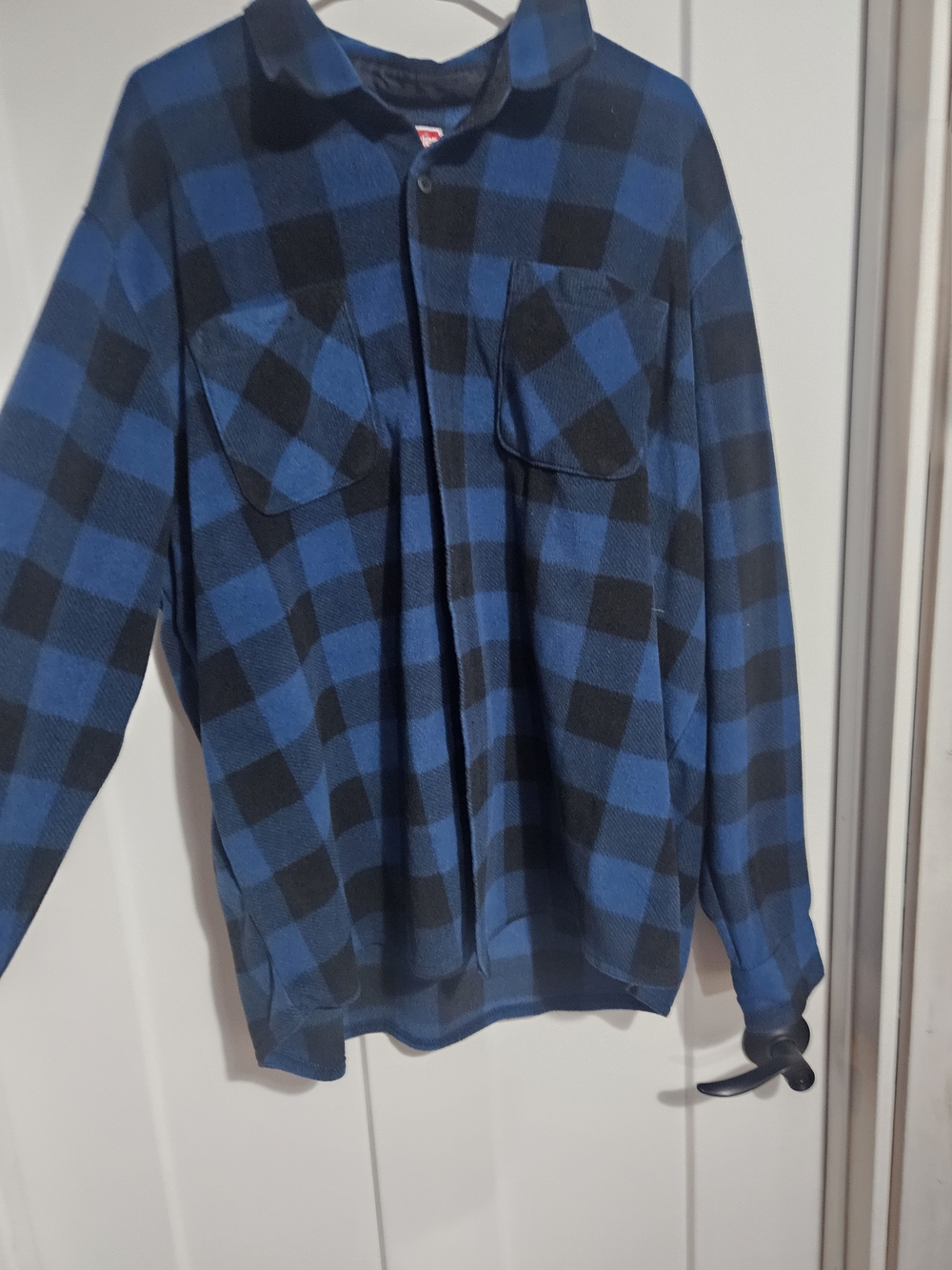 Wrangler Men's Button-Down Fleece Shirt Jacket in Blue